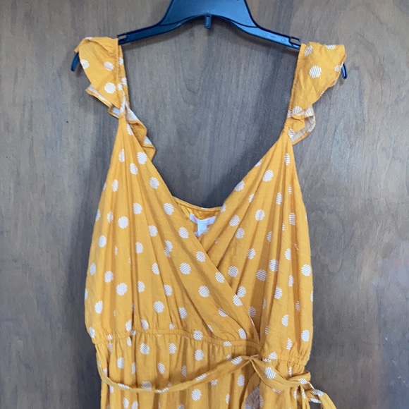 LC Lauren Conrad print faux wrap dress ruffle detail elastic waist XXL - Picture 5 of 17